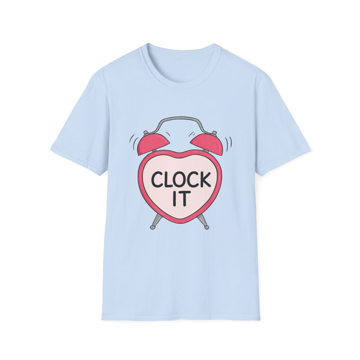 Clock It Alarm-Heart Graphic T-Shirt