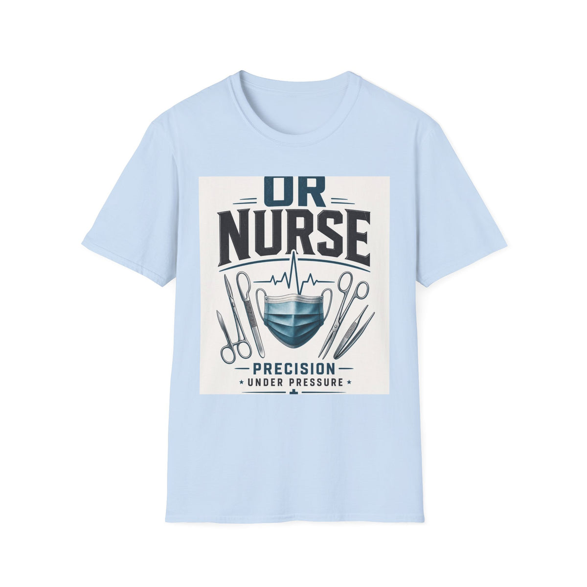 Bold T Shirt Design Featuring Nurse Motto With Instruments