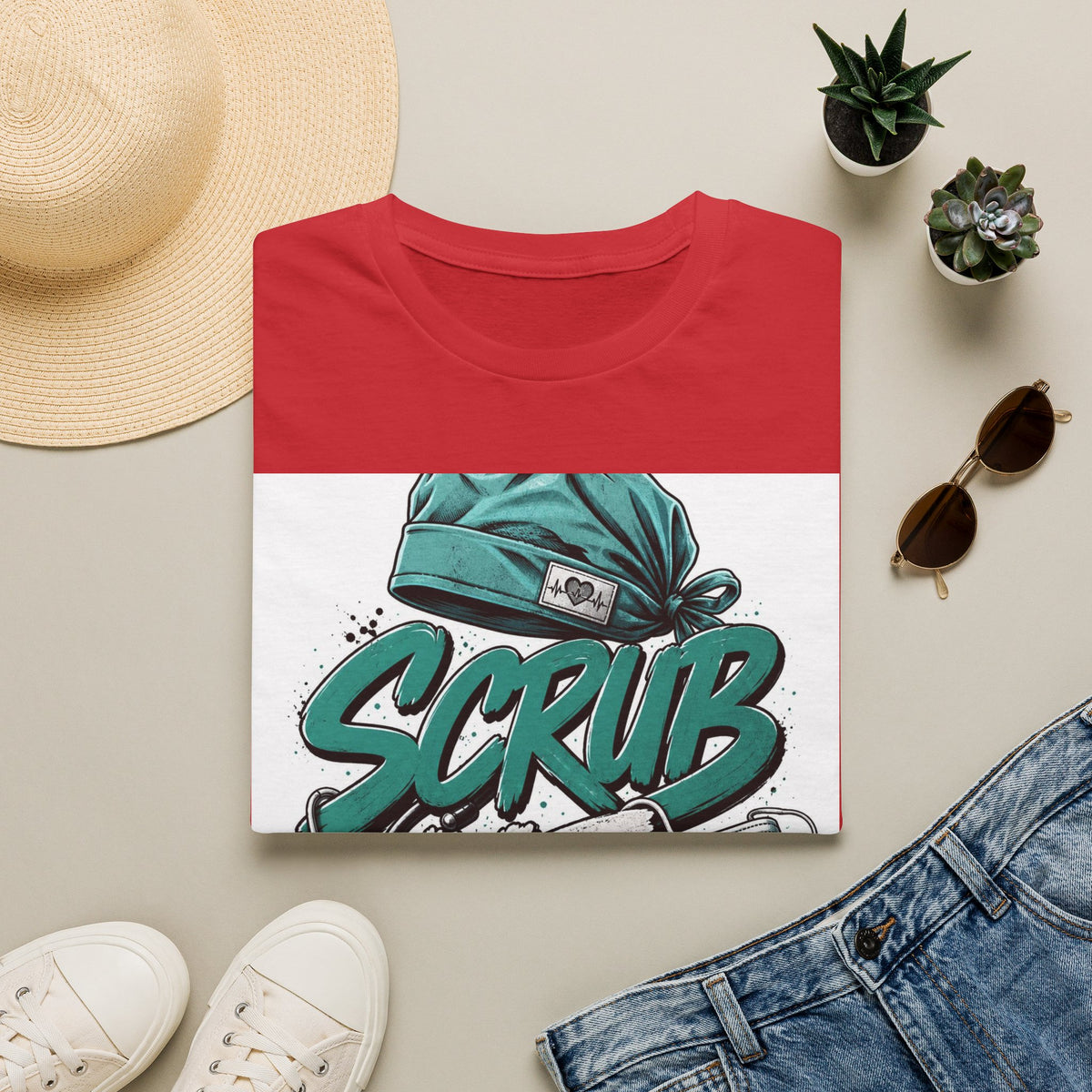 Modern Scrub Life T Shirt Design With Playful Typography