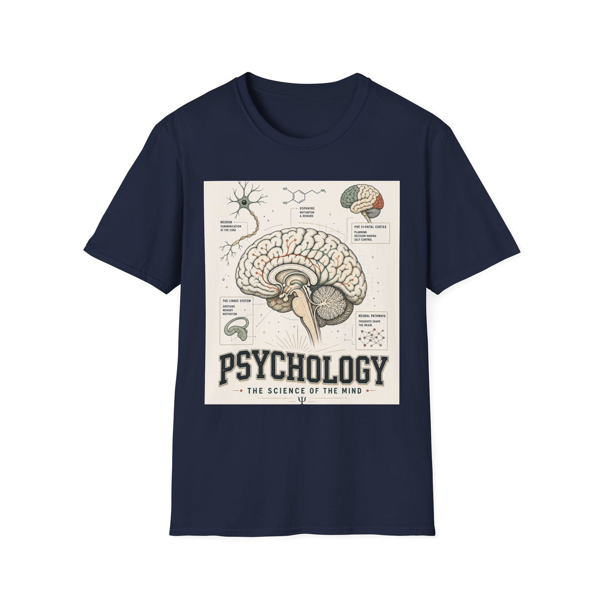 Human Brain Illustration Featuring Neural Pathways And Typography