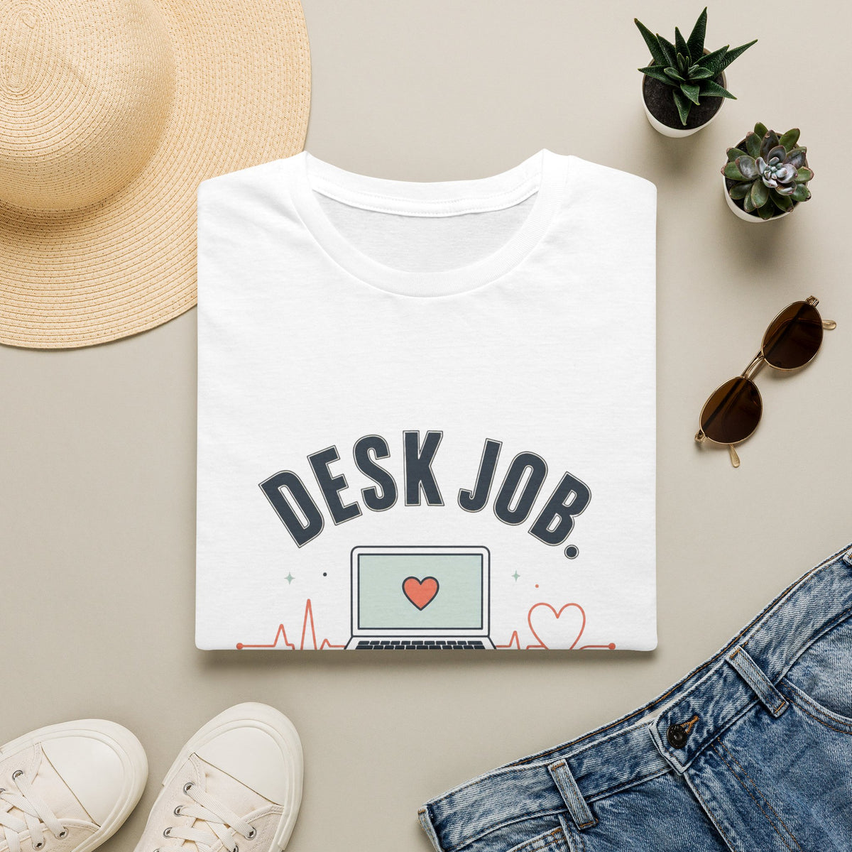 Minimalist T Shirt Design Showcasing Healthcare Heartbeat Concept
