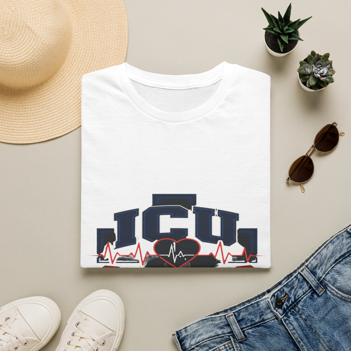 Athletic T-shirt Design With Bold ICU STRONG Typography- Graphic Tees