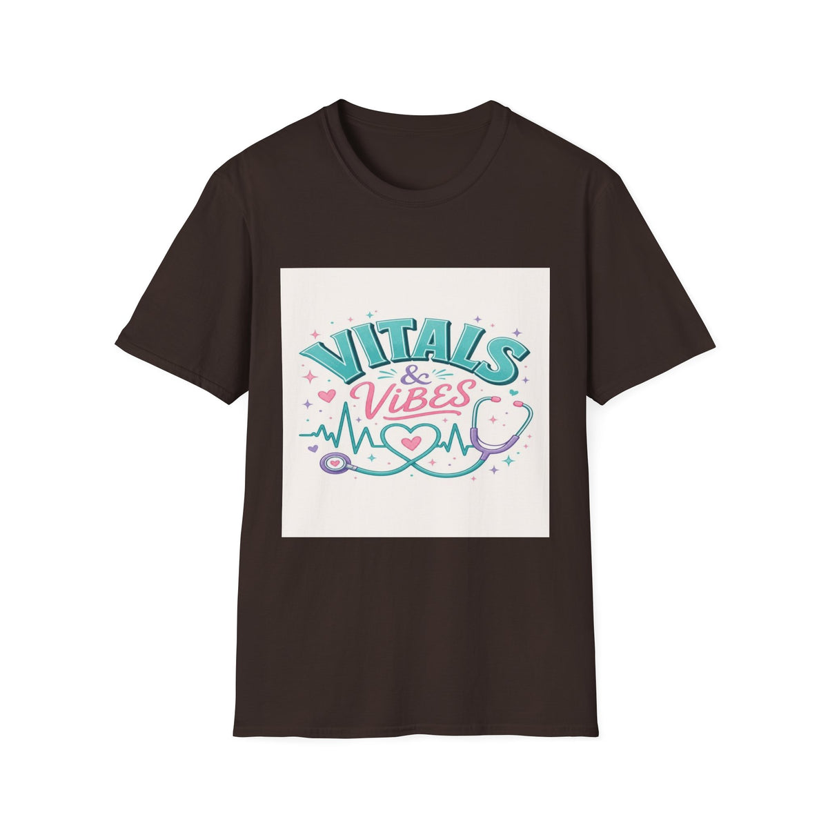 Trendy T-Shirt Design Featuring Vitals And Vibes Phrase- Graphic Tees