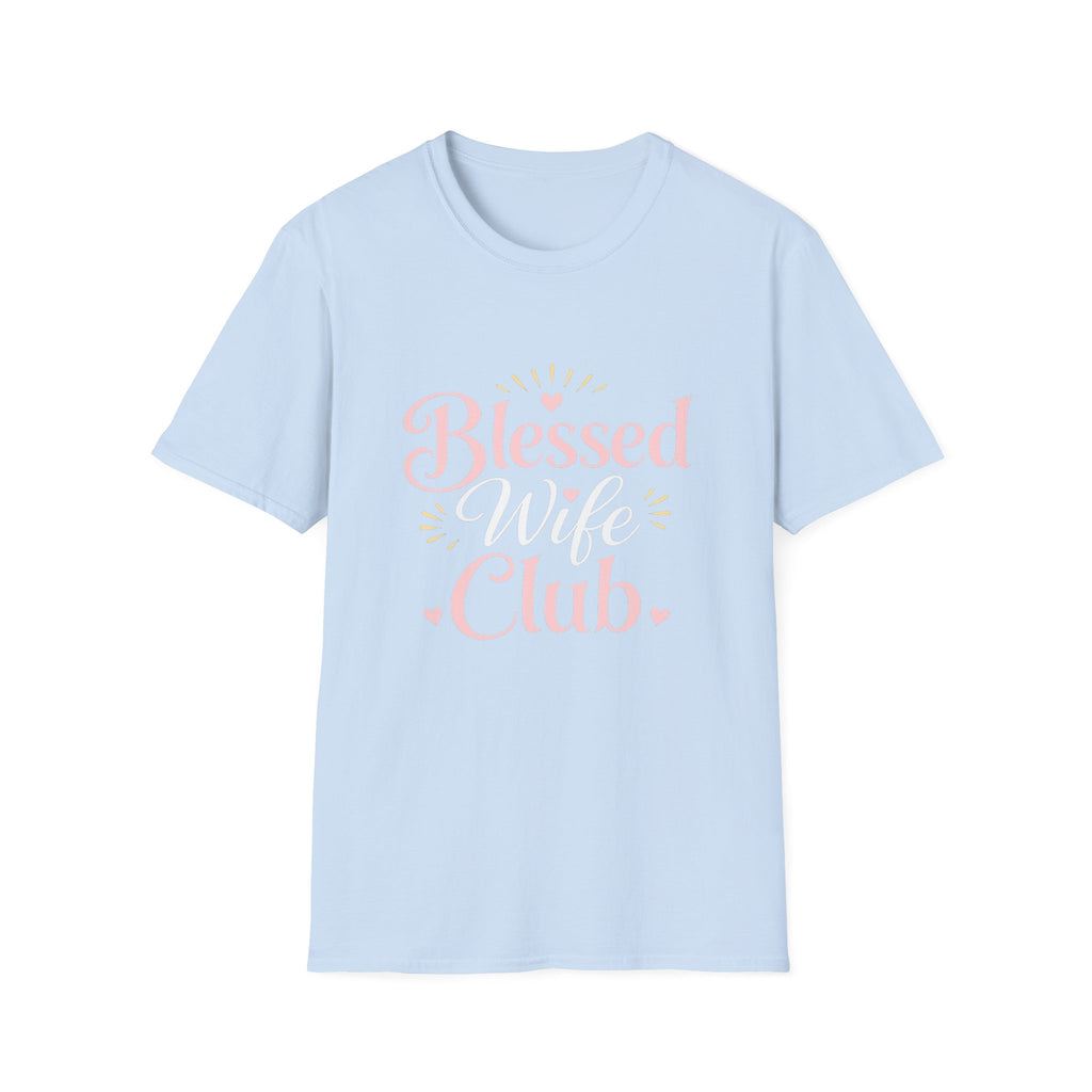 Blessed Wife Club T-Shirt — Pastel Pink 'Blessed' Graphic Tee