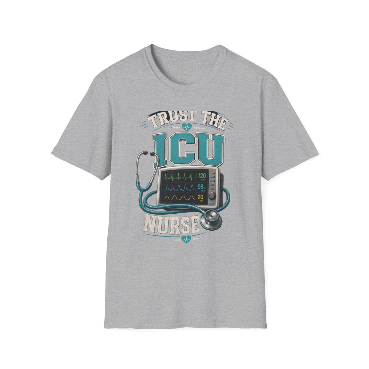 Bold T Shirt Design Featuring Trust The ICU Nurse Phrase
