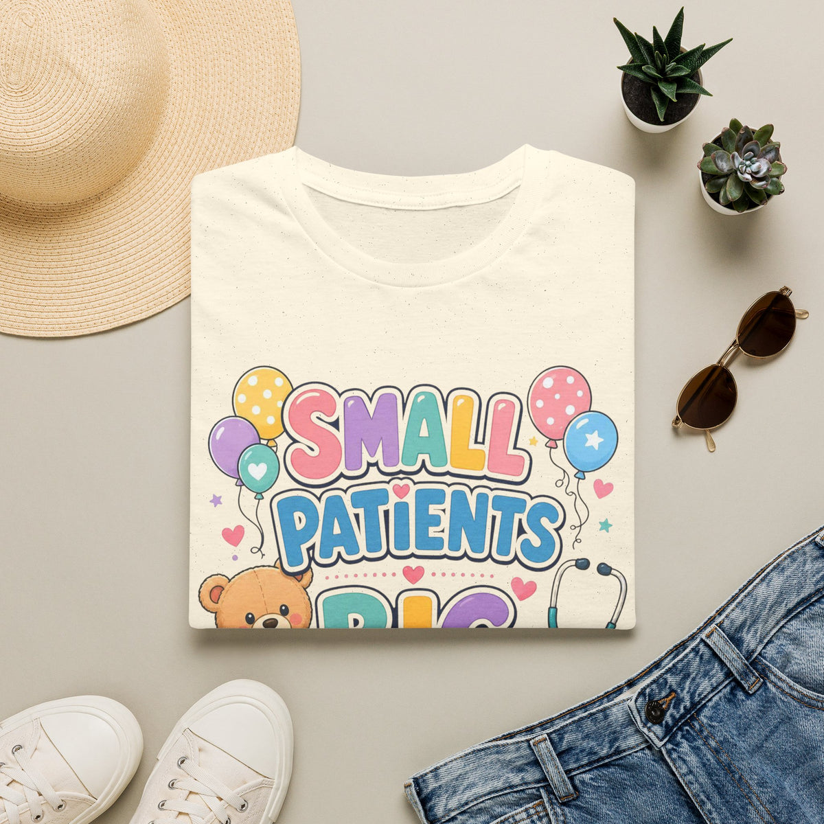 Vibrant T Shirt Design Celebrating Pediatric Care With Balloons