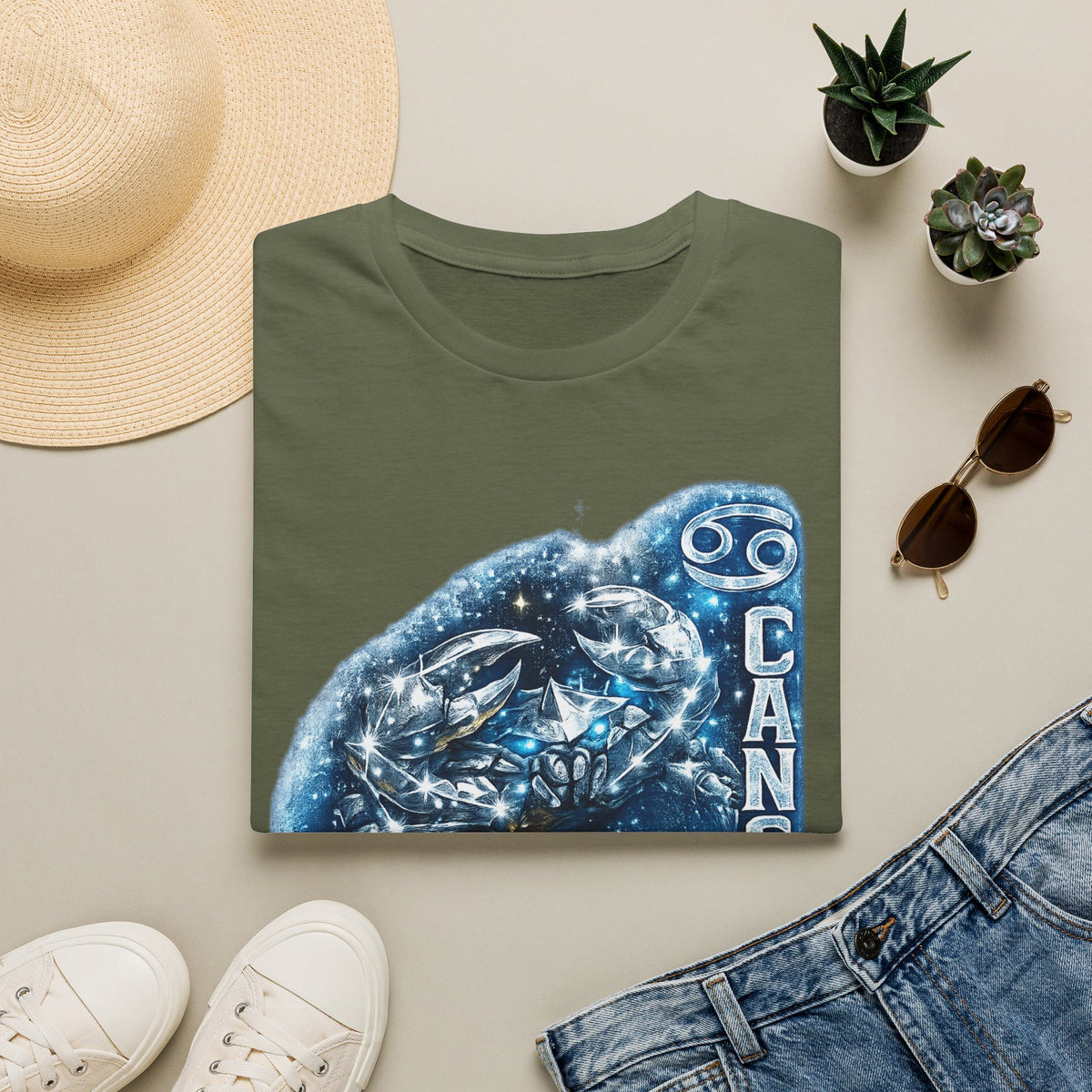 Cancer Zodiac T-Shirt — Starry Crab Astrology Tee (Cancer)