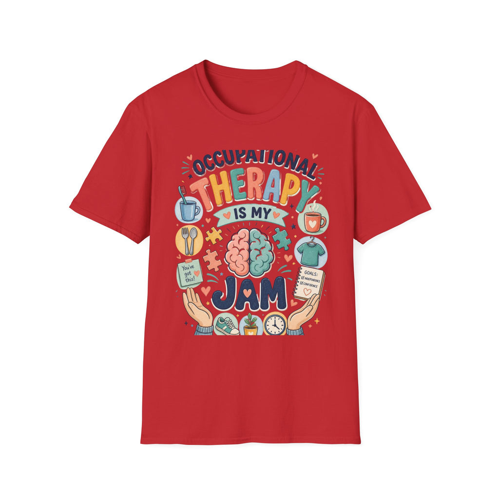 Playful T Shirt Design Celebrating Occupational Therapy Vibrantly Illustrated