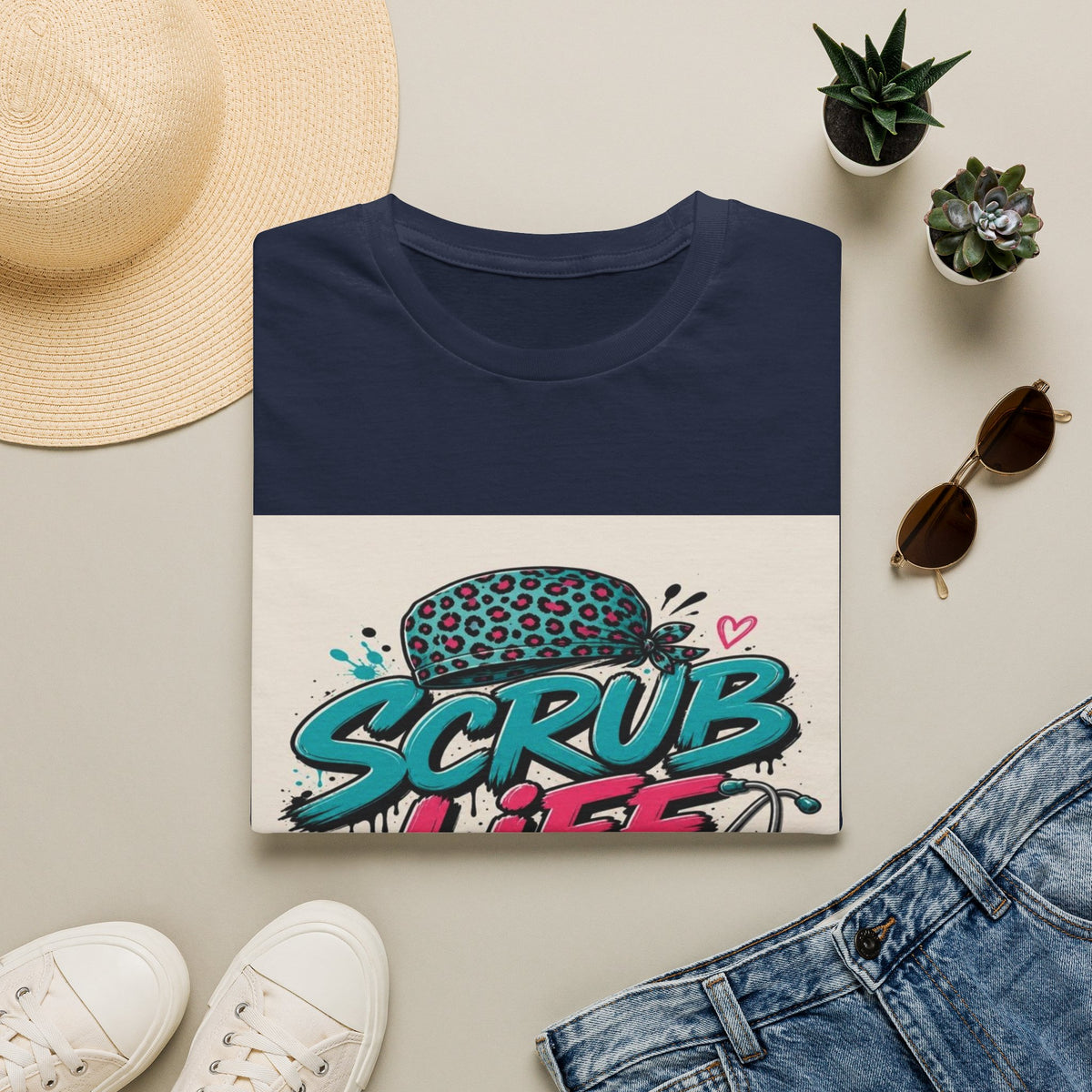Scrub Life T-Shirt Design Featuring Bold Streetwear Typography- Graphic Tees