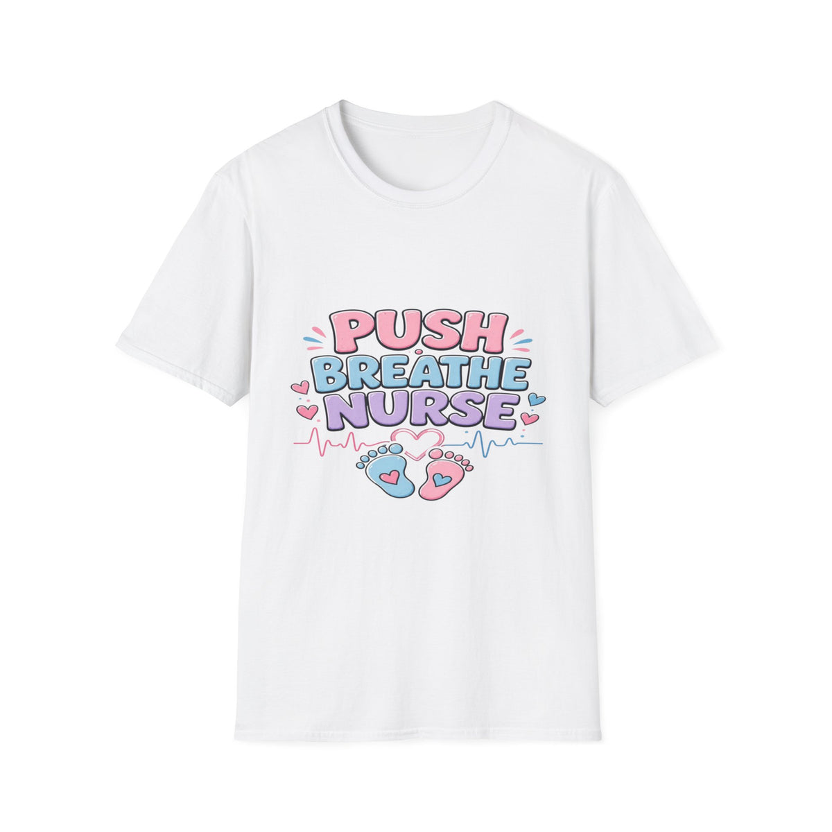 Playful Typography Design With Baby Footprints And Heart- Graphic Tees