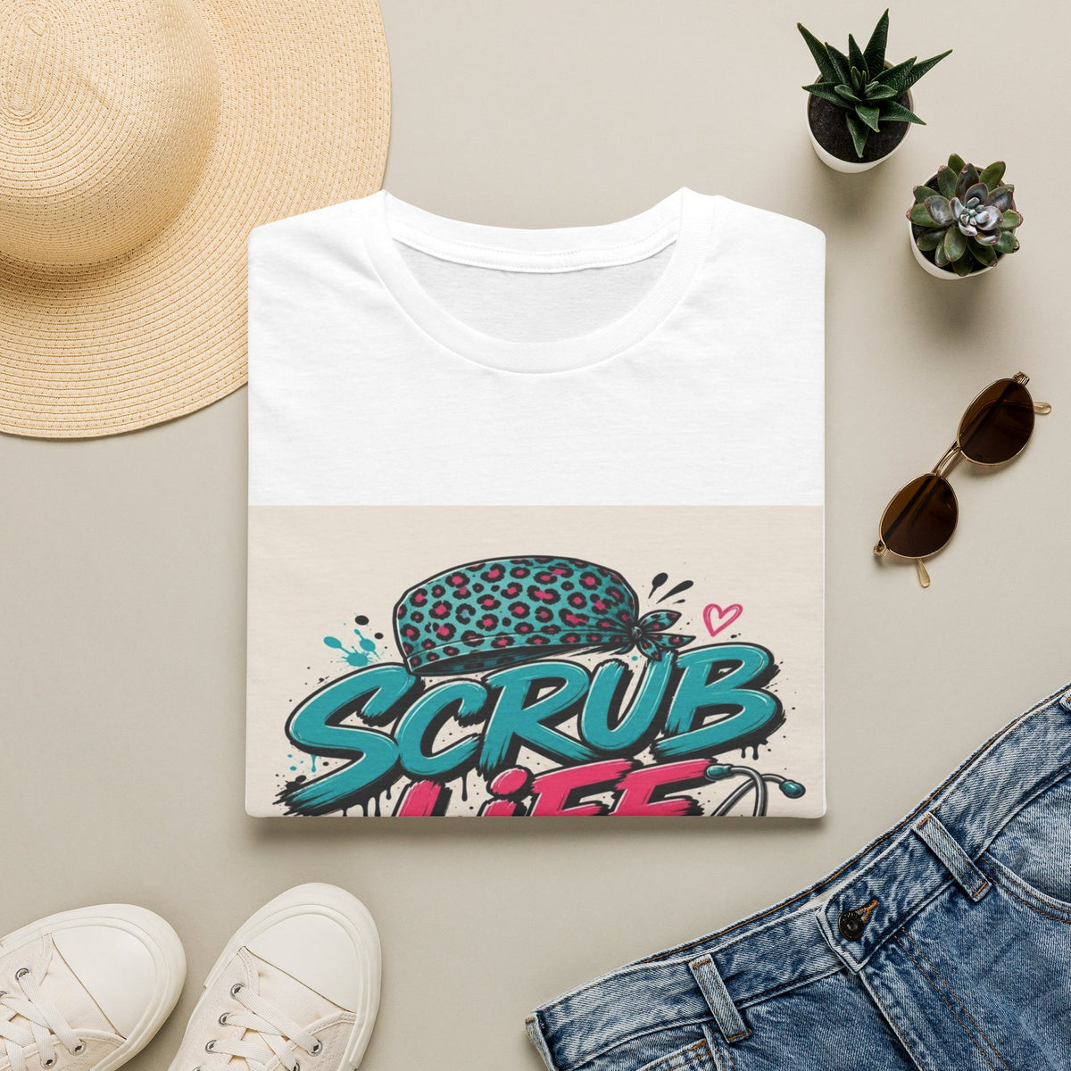 Scrub Life T-Shirt Design Featuring Bold Streetwear Typography- Graphic Tees