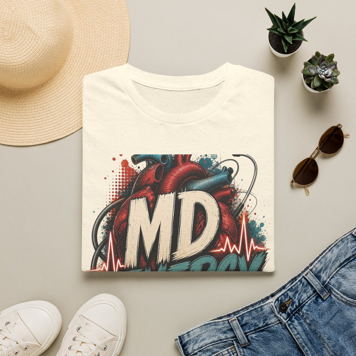 Bold MD Energy Graphic With Anatomical Heart Design
