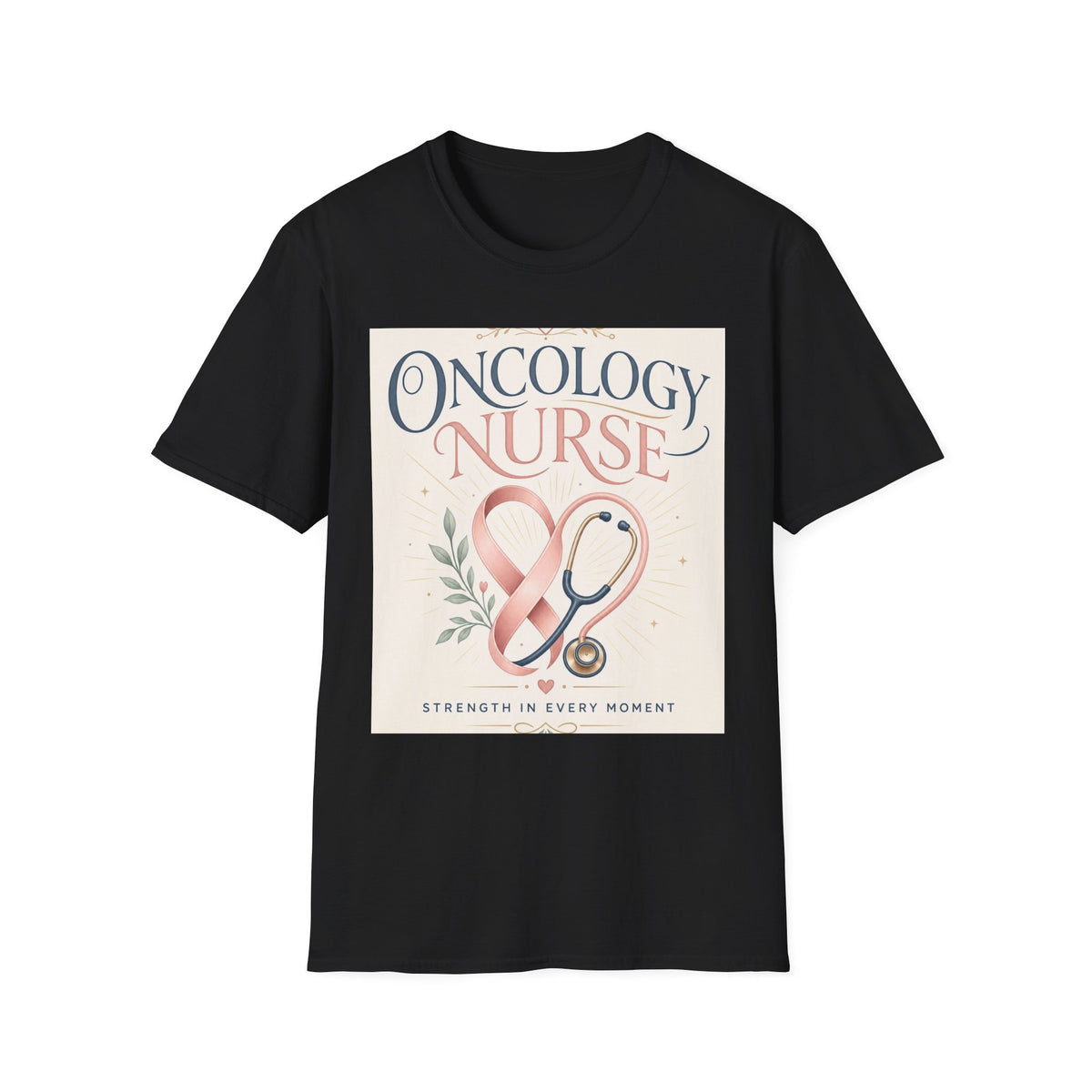 Elegant T Shirt Design With Oncology Nurse Text And Symbolism