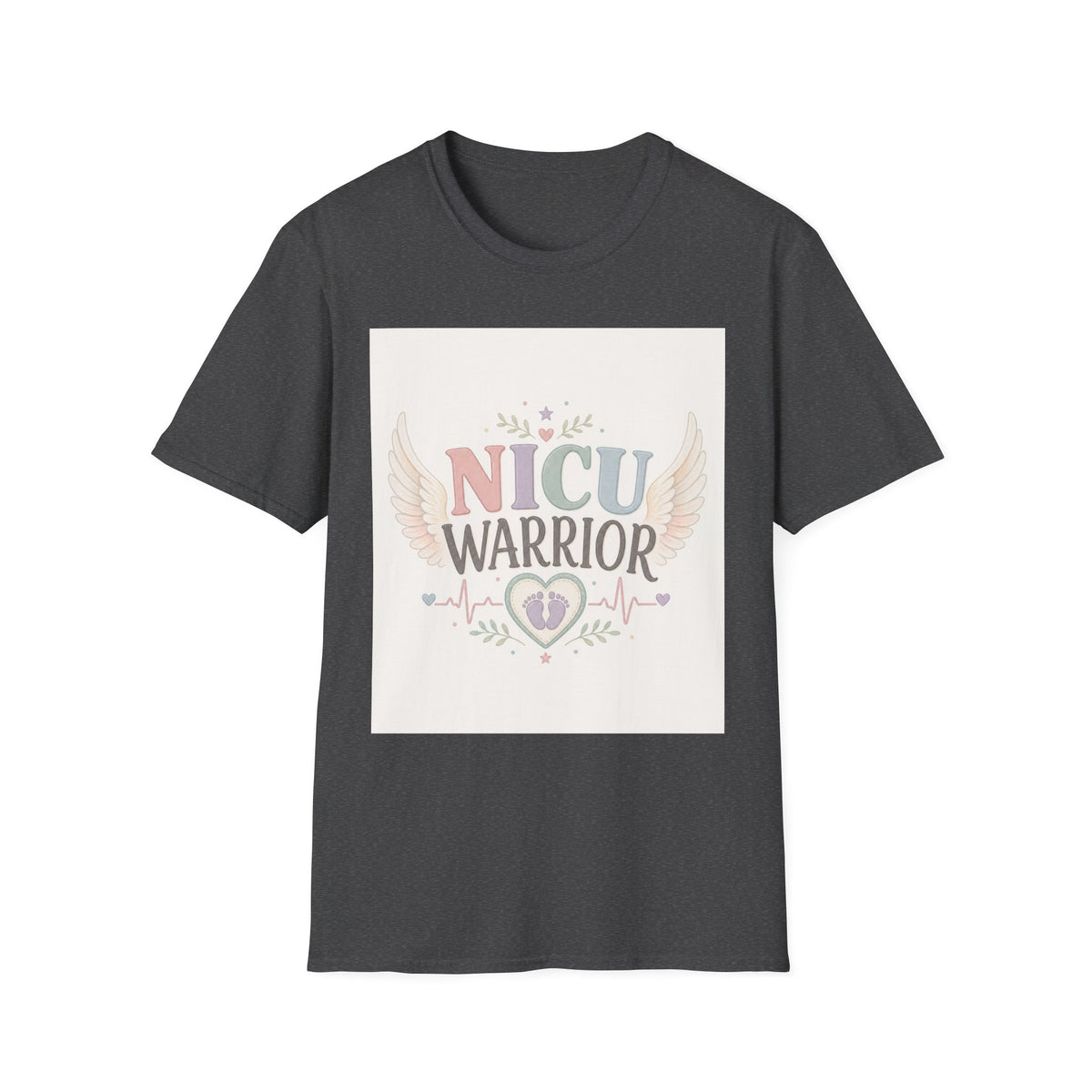 NICU Warrior Design With Baby Footprint And Angel Wings