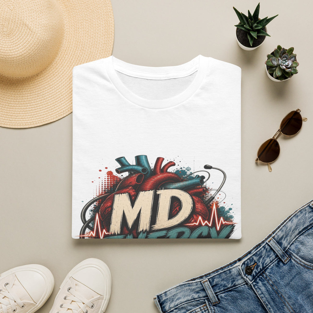 Bold MD Energy Graphic With Anatomical Heart Design- Graphic Tees