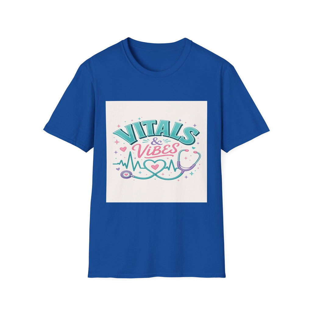 Trendy T-Shirt Design Featuring Vitals And Vibes Phrase- Graphic Tees