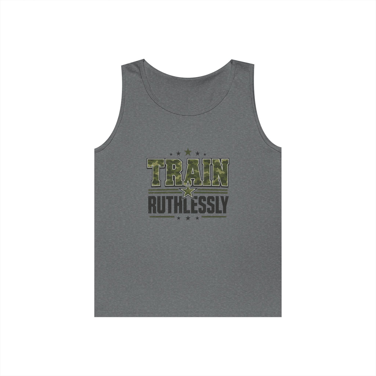 Train Ruthlessly Camouflage Gym Tank