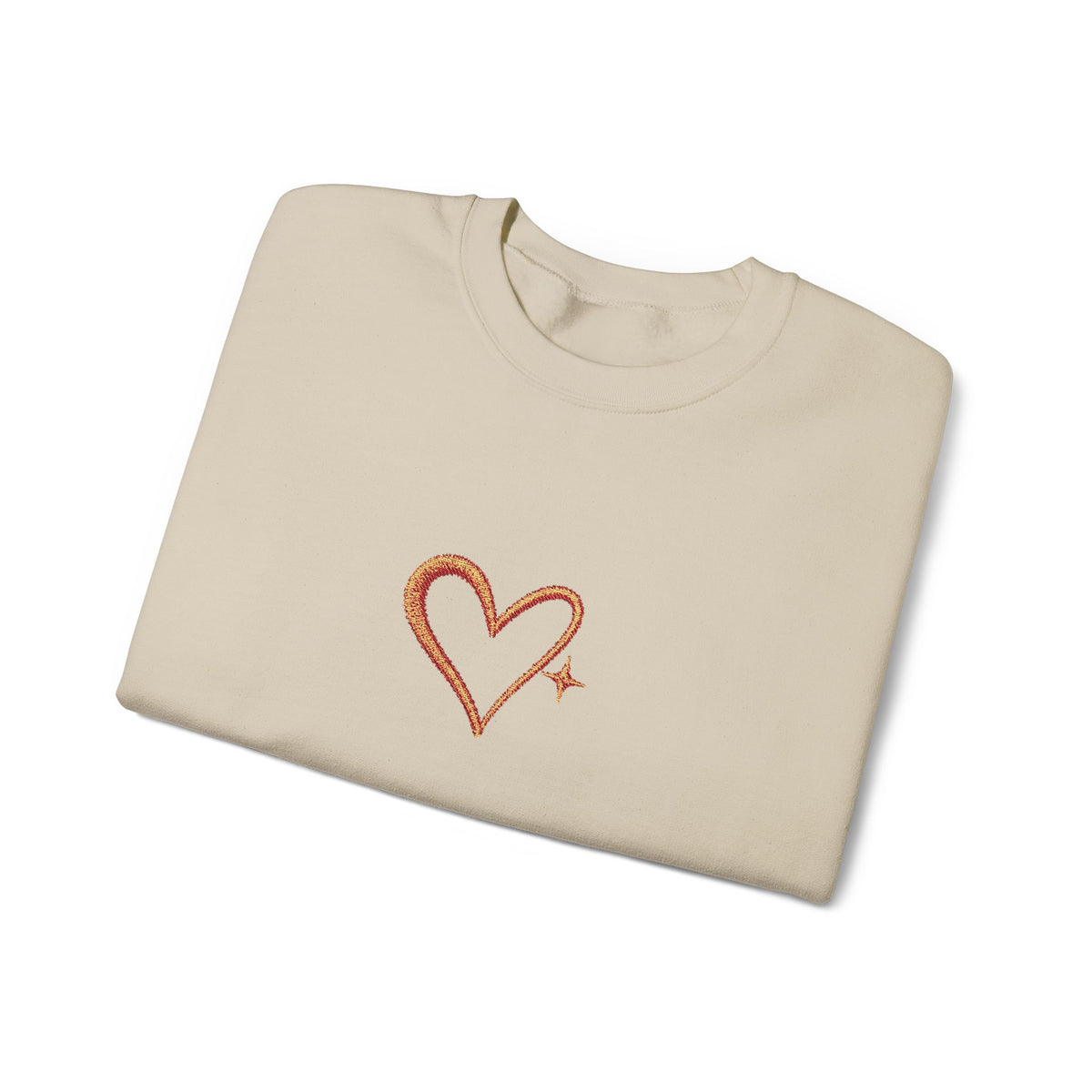 Embroidered Gold Heart Crewneck Sweatshirt