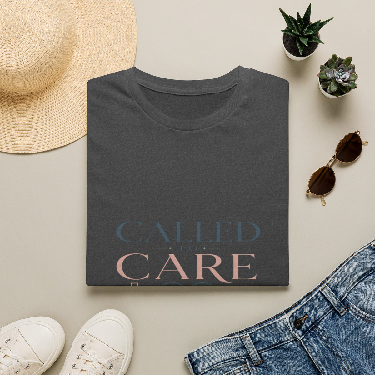 Elegant Christian Healthcare Design Featuring Called To Care Phrase- Graphic Tees