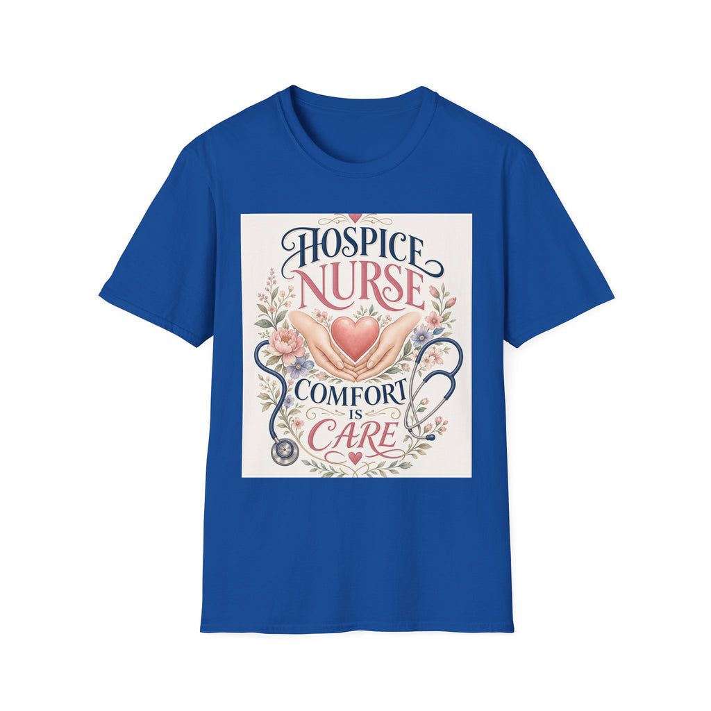Elegant T Shirt Design Celebrating Hospice Nurses With Compassionate Imagery