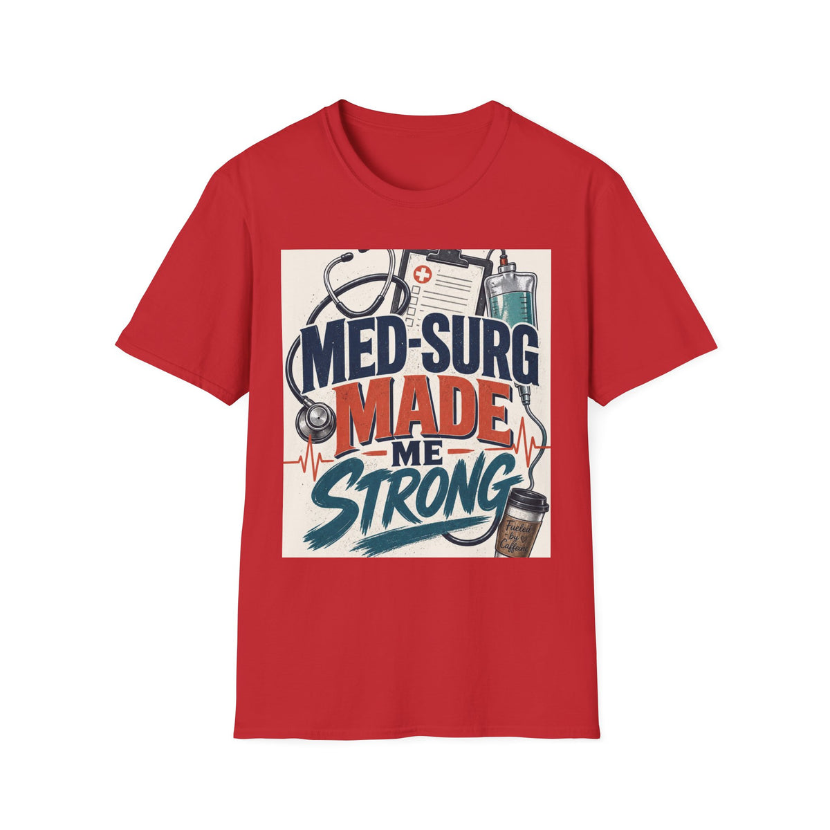 Bold Typography Design Celebrating Med Surg Strength With Healthcare Icons