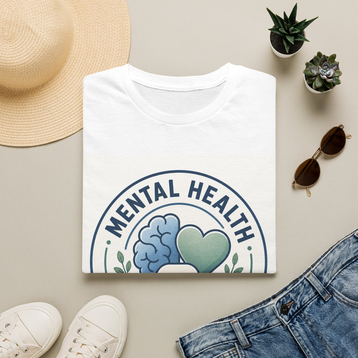 Badge Style Graphic Featuring Mental Health Professional Title With Iconography