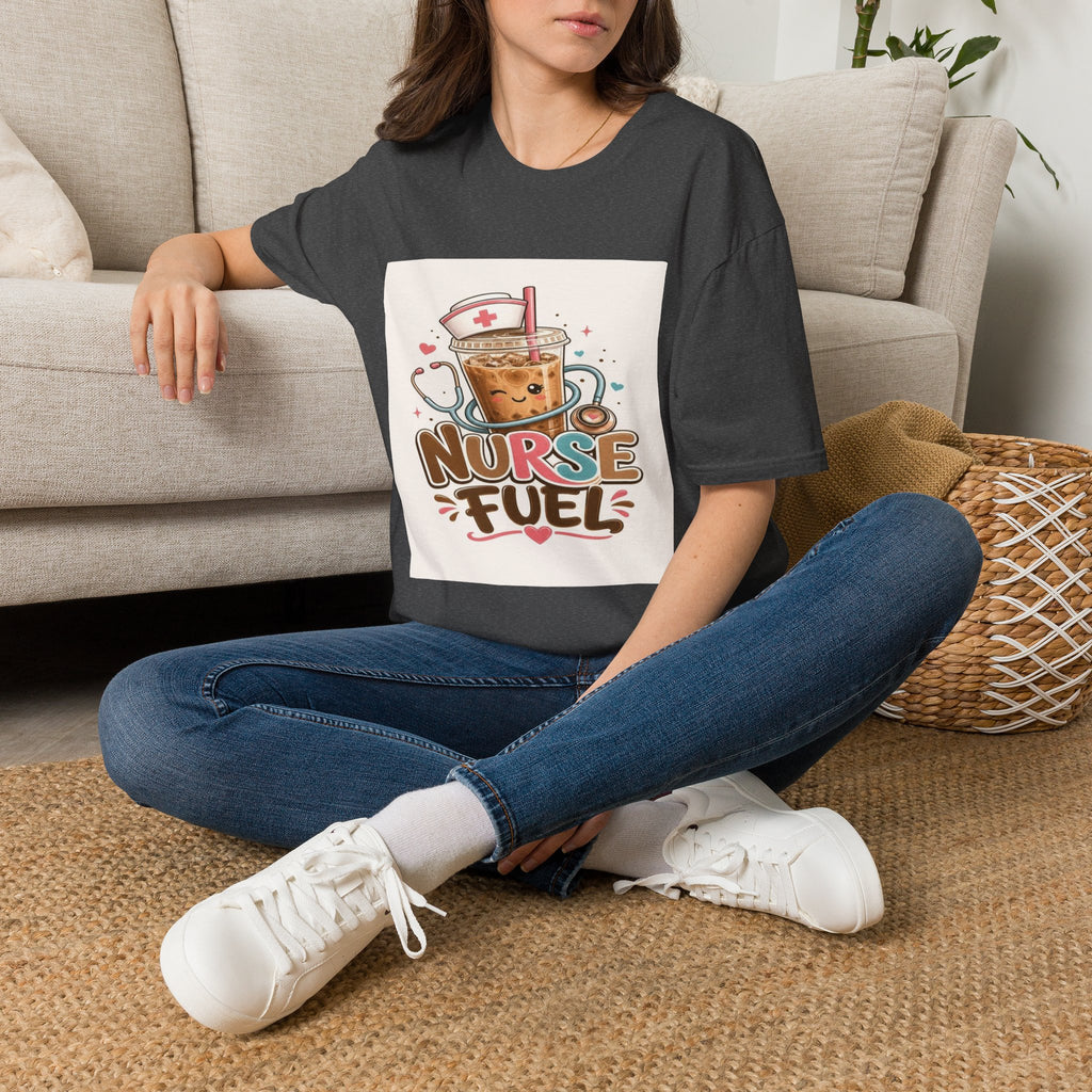 Cute T-Shirt Design Featuring Iced Coffee And Nurse Cap- Graphic Tees
