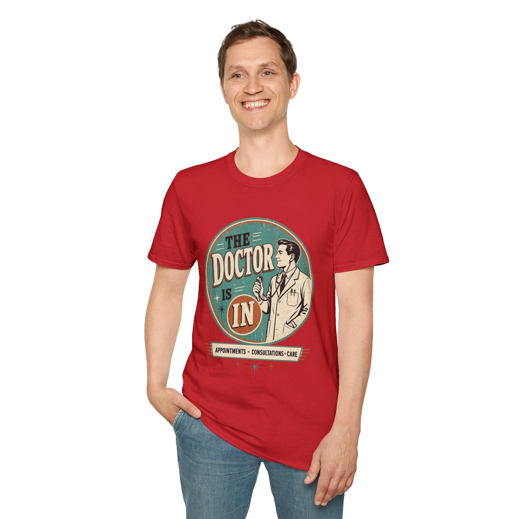 The Doctor Is In Retro Graphic T-Shirt — Vintage Medical Humor Tee