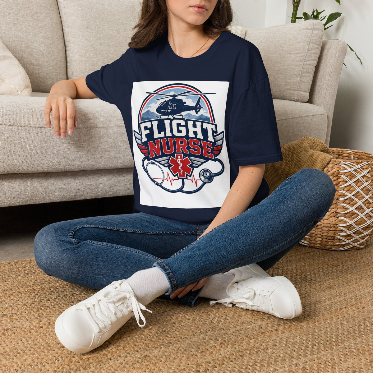 Aviation Inspired T Shirt Design Featuring Flight Nurse Graphic