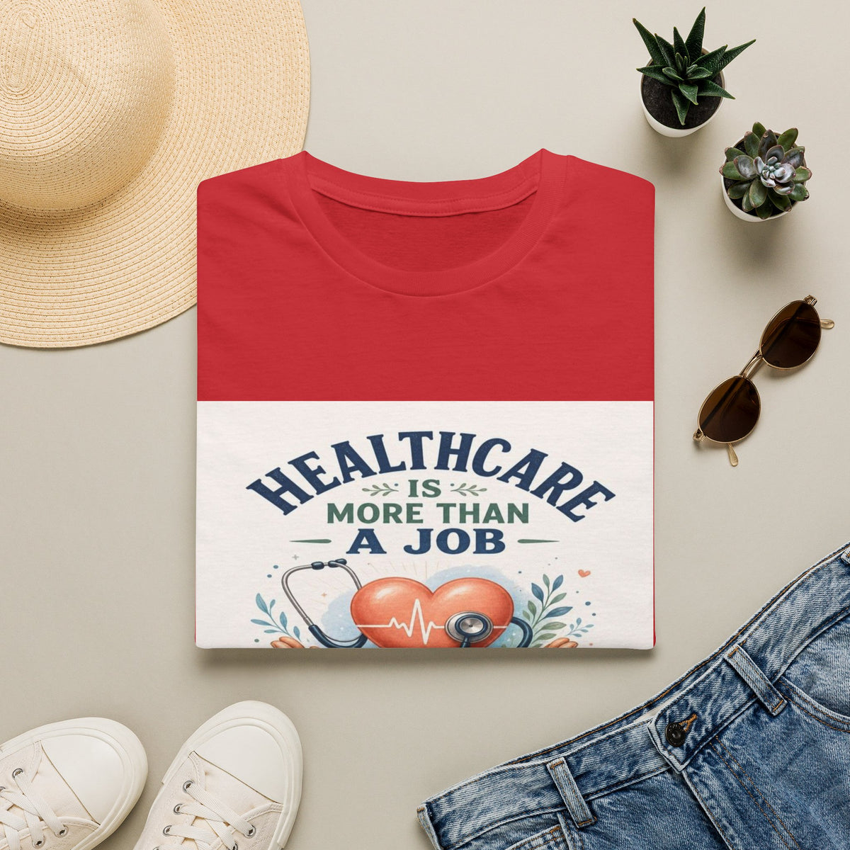 Inspirational T-shirt Design Featuring Compassionate Healthcare Imagery- Graphic Tees
