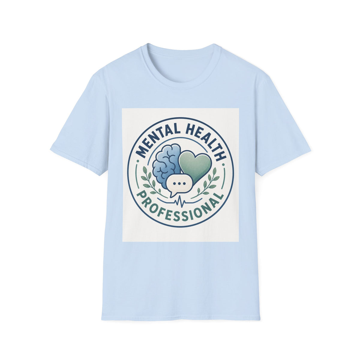 Badge Style Graphic Featuring Mental Health Professional Title With Iconography