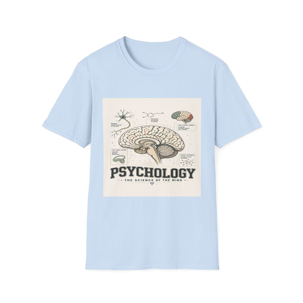 Human Brain Illustration Featuring Neural Pathways And Typography- Graphic Tees