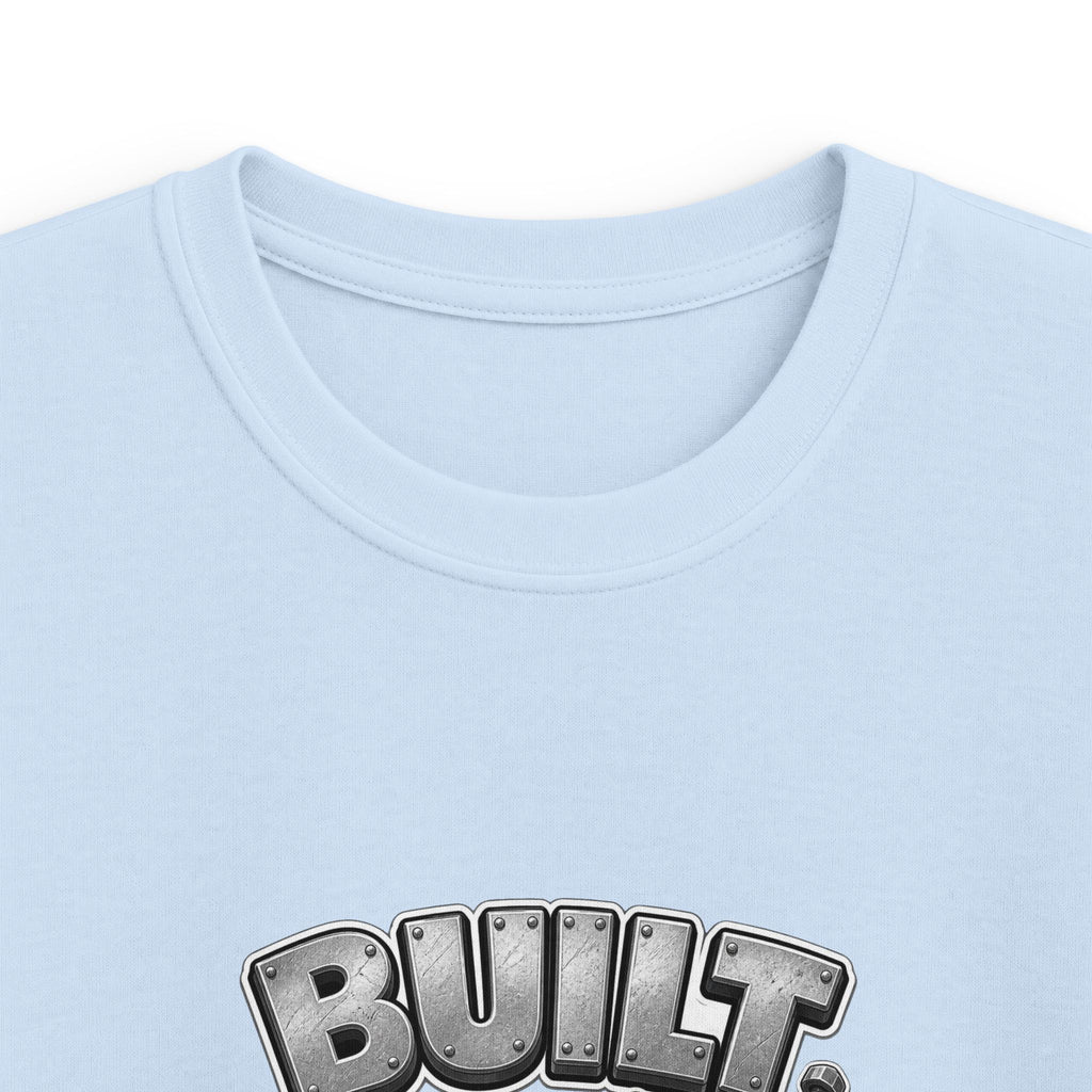 Kids Tee — "Built to Play" Construction Trucks Graphic