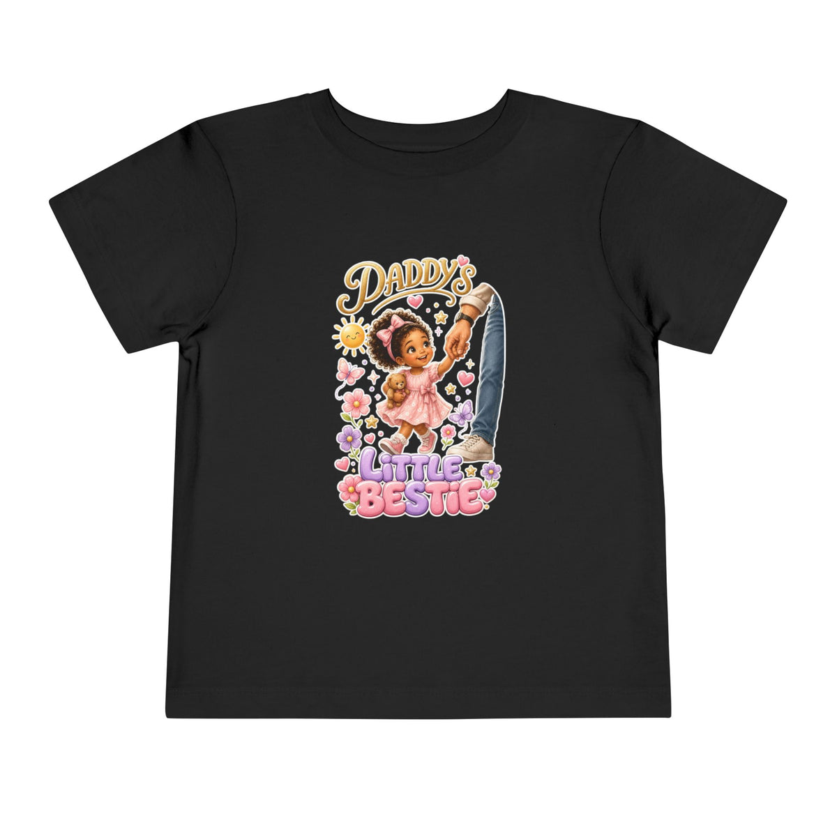 Toddler Tee — "Daddy's Little Bestie" Floral Cute Girl Graphic