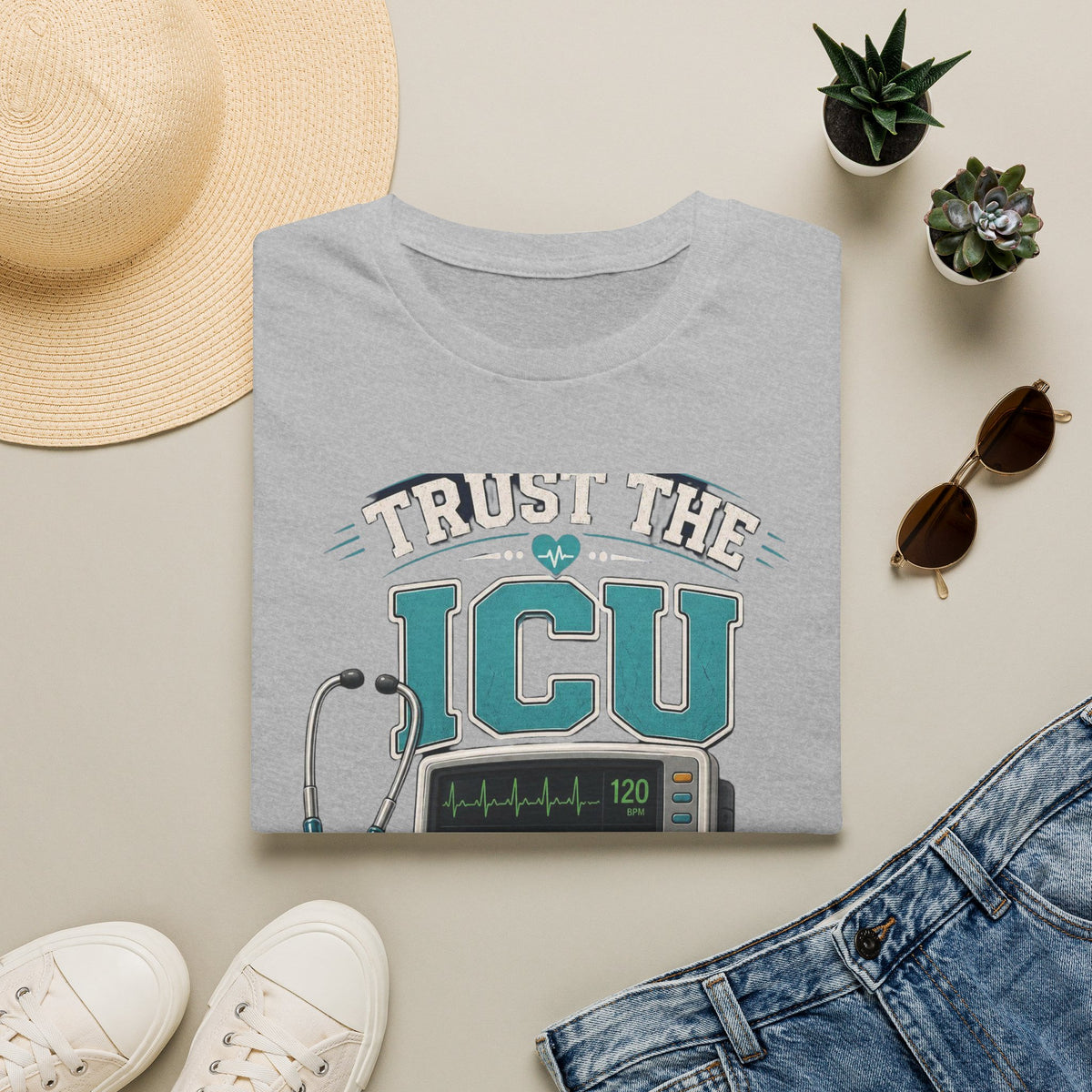 Bold T Shirt Design Featuring Trust The ICU Nurse Phrase