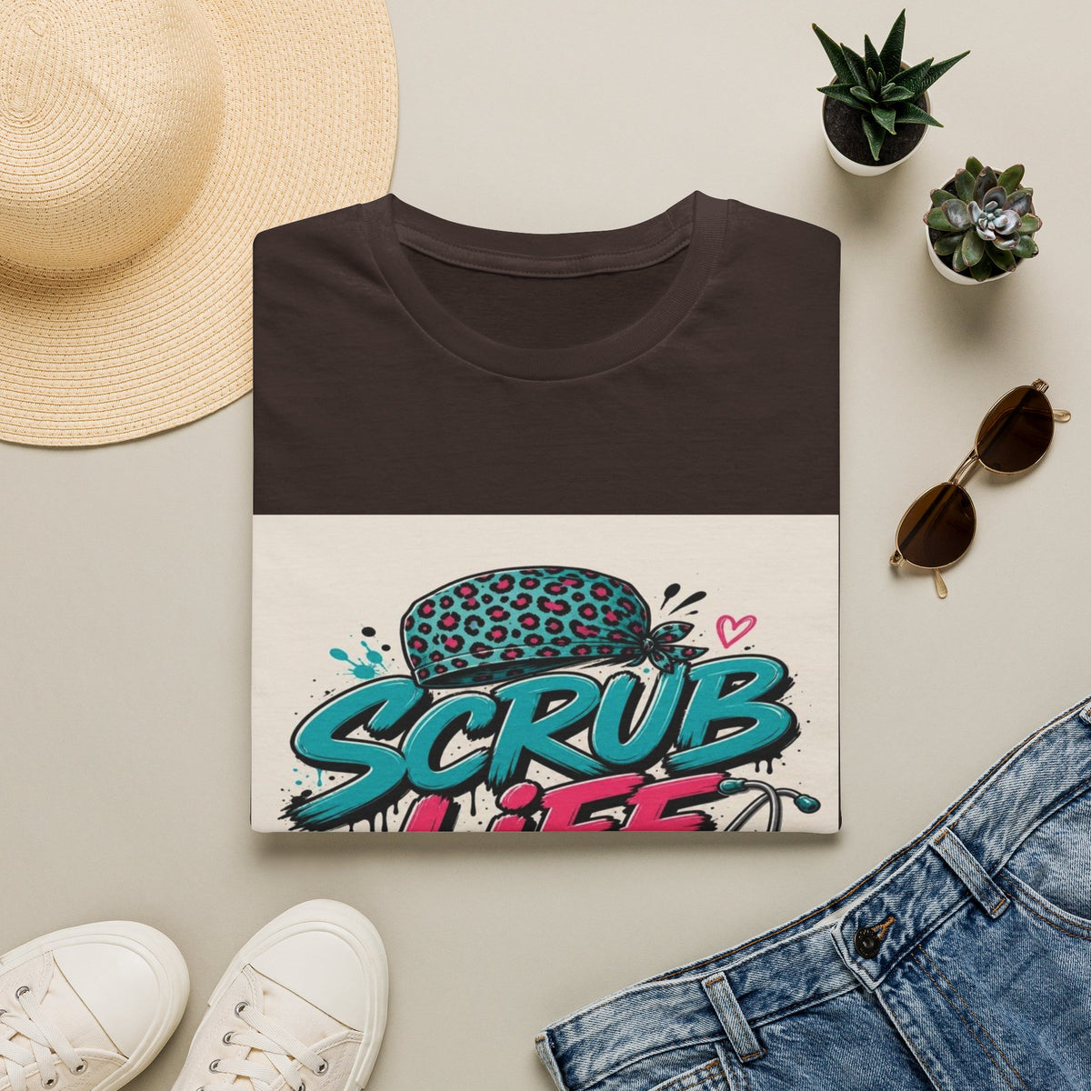Scrub Life T-Shirt Design Featuring Bold Streetwear Typography- Graphic Tees
