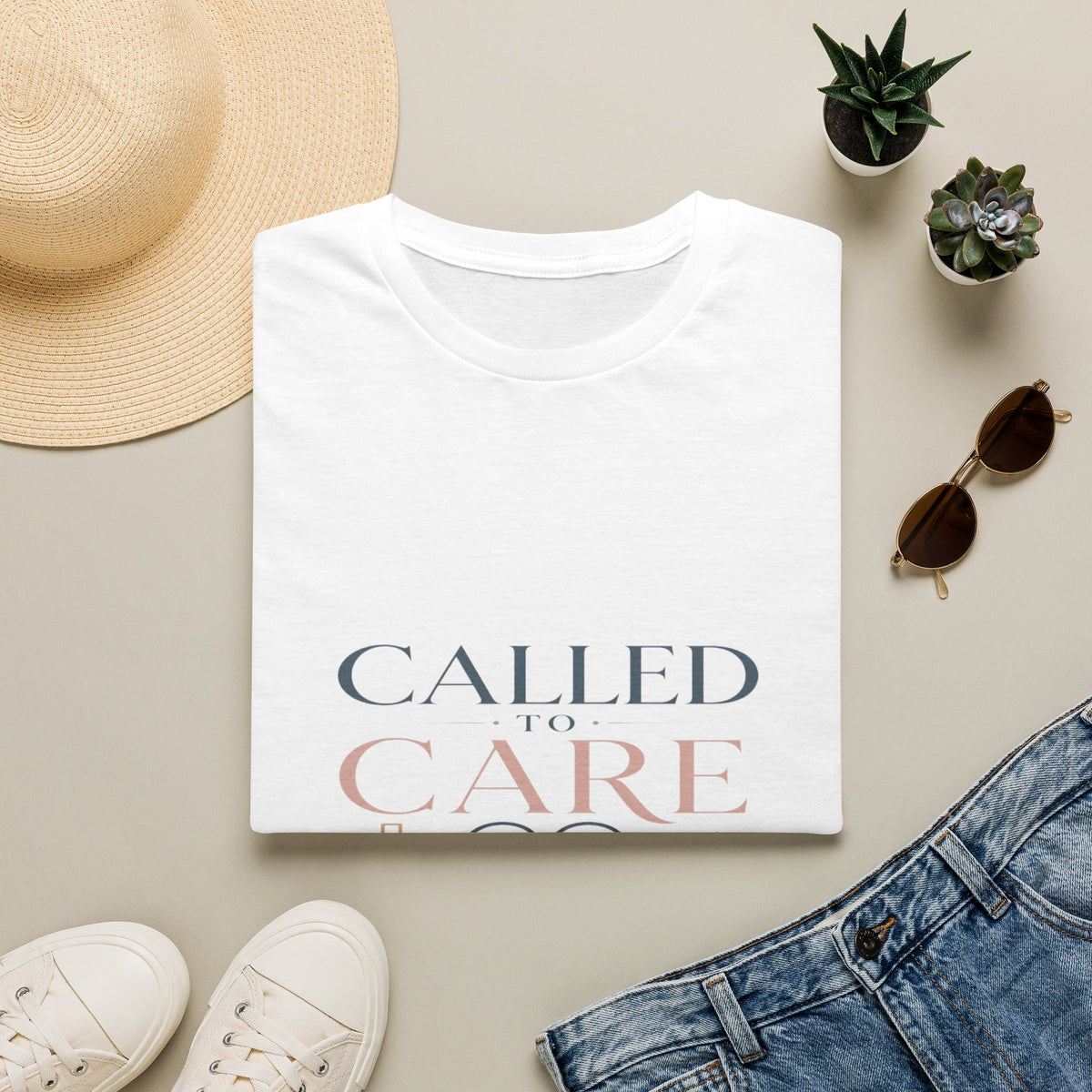 Elegant Christian Healthcare Design Featuring Called To Care Phrase- Graphic Tees