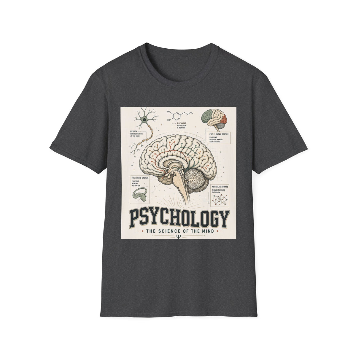 Human Brain Illustration Featuring Neural Pathways And Typography
