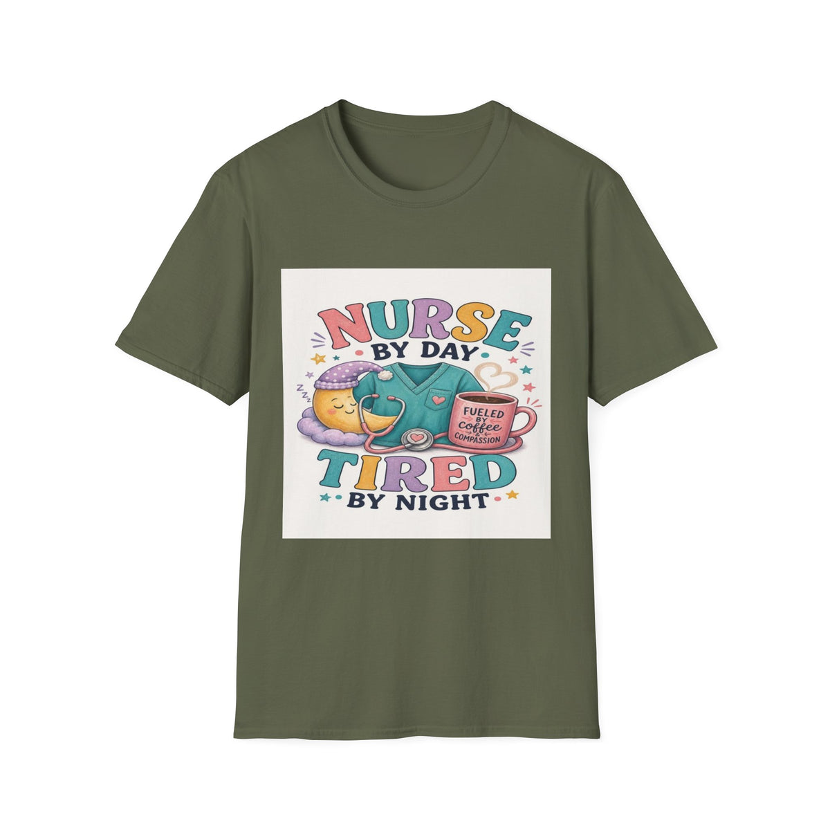 Playful T-shirt Design Featuring Nurse Life Typography And Illustrations- Graphic Tees