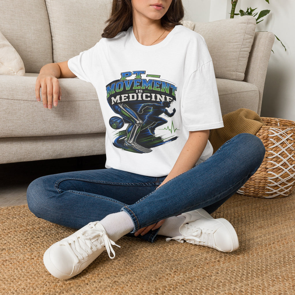 Dynamic T-shirt Design Featuring _PT Movement Is Medicine_ Text- Graphic Tees