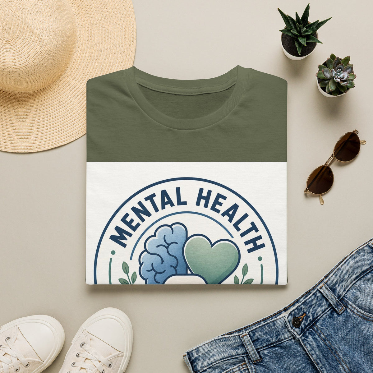 Badge Style Graphic Featuring Mental Health Professional Title With Iconography