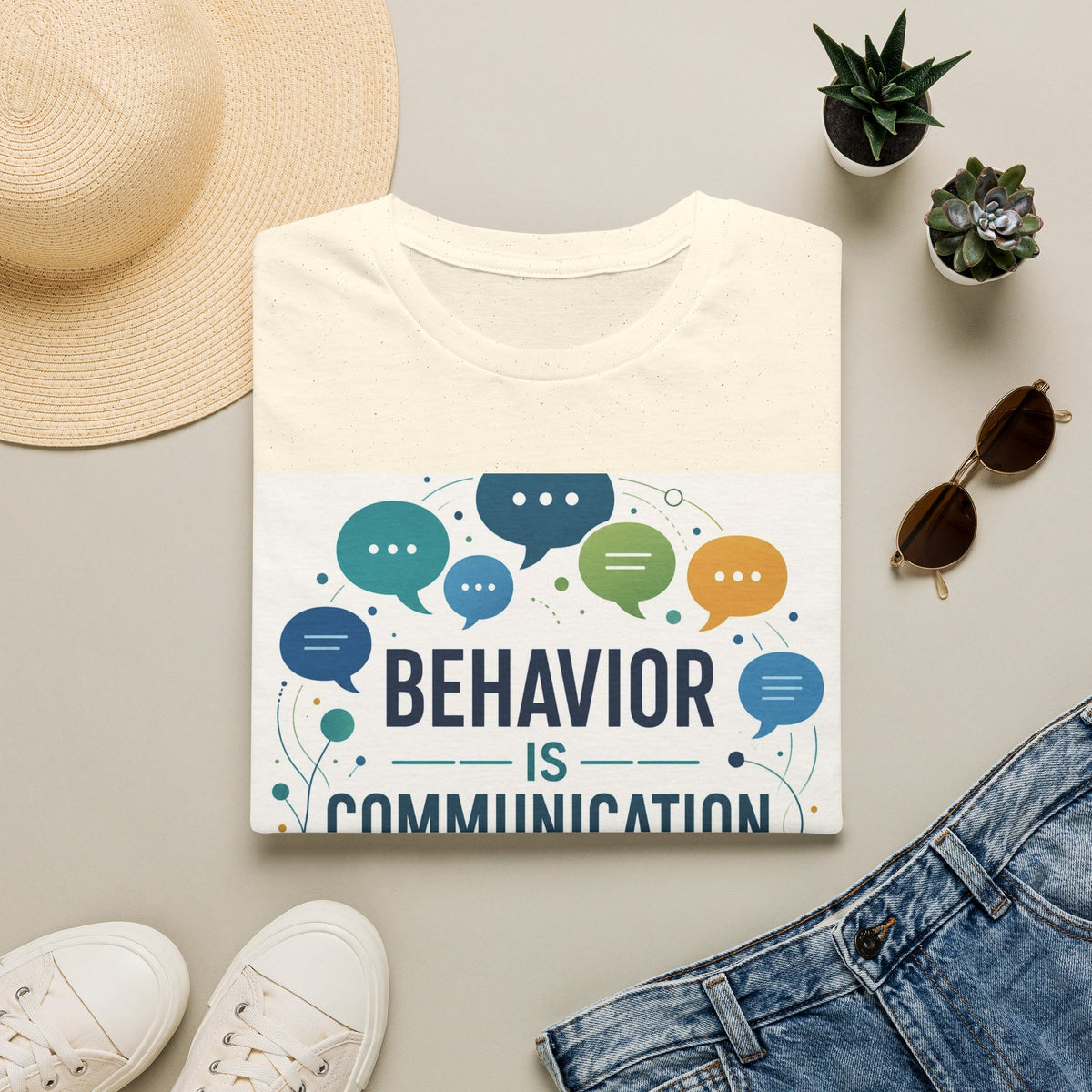 T Shirt Design Featuring Bold Phrase Surrounded By Colorful Speech Bubbles