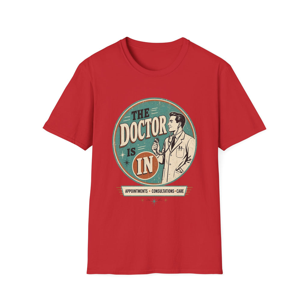 The Doctor Is In Retro Graphic T-Shirt — Vintage Medical Humor Tee