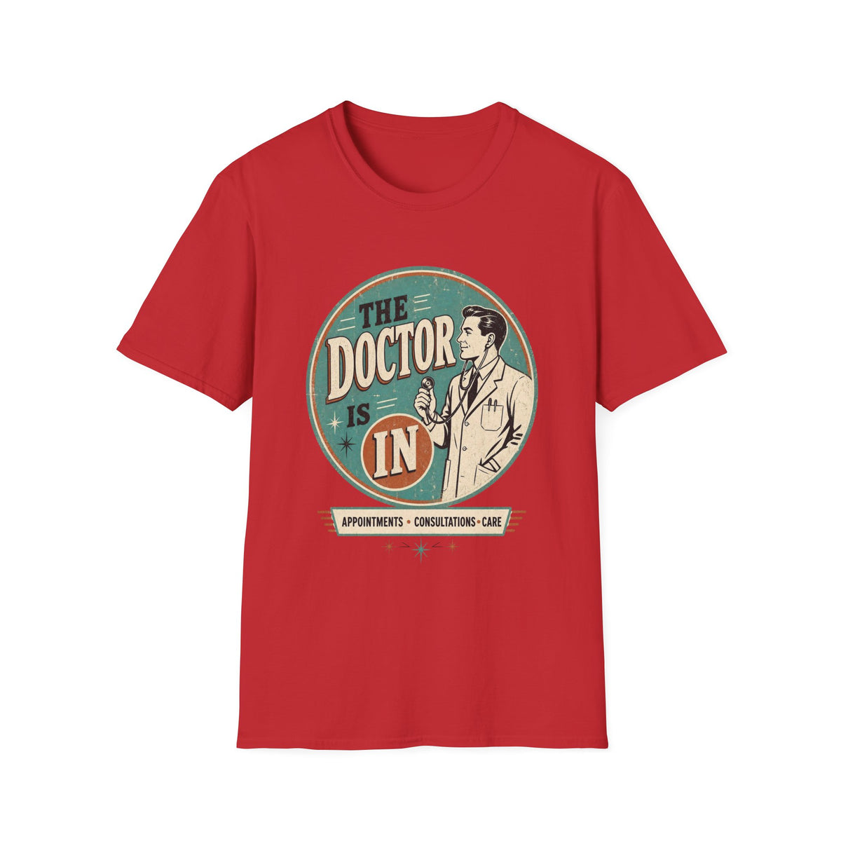 The Doctor Is In Retro Graphic T-Shirt — Vintage Medical Humor Tee