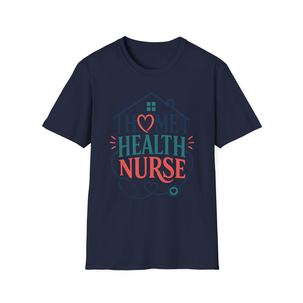 Home Health Nurse T Shirt Design With Heart And Stethoscope
