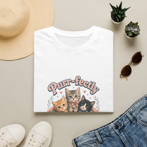 Cat T-Shirt — "Purr-fectly Adorable" Cute Kitten Graphic Tee