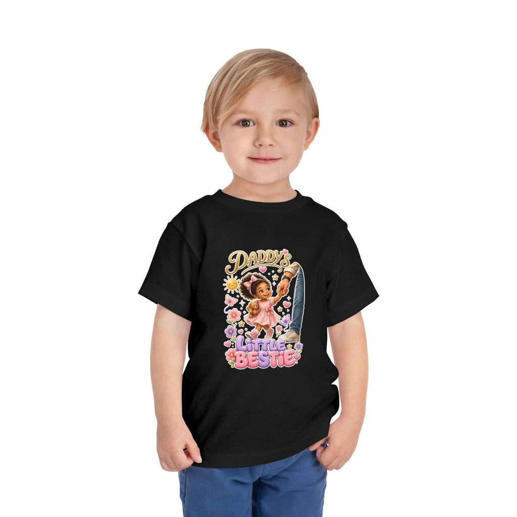 Toddler Tee — "Daddy's Little Bestie" Floral Cute Girl Graphic
