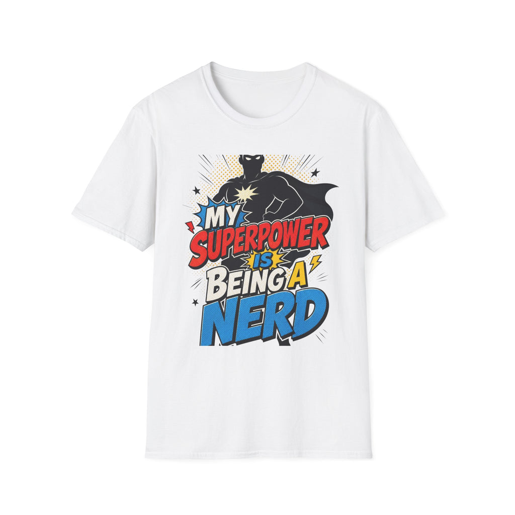 Comic Book Typography Celebrating Nerd Culture With Superhero Silhouette