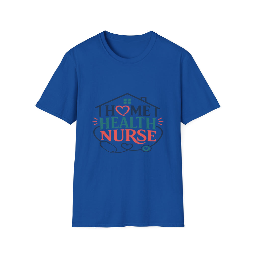 Home Health Nurse T-Shirt Design With Heart And Stethoscope- Graphic Tees