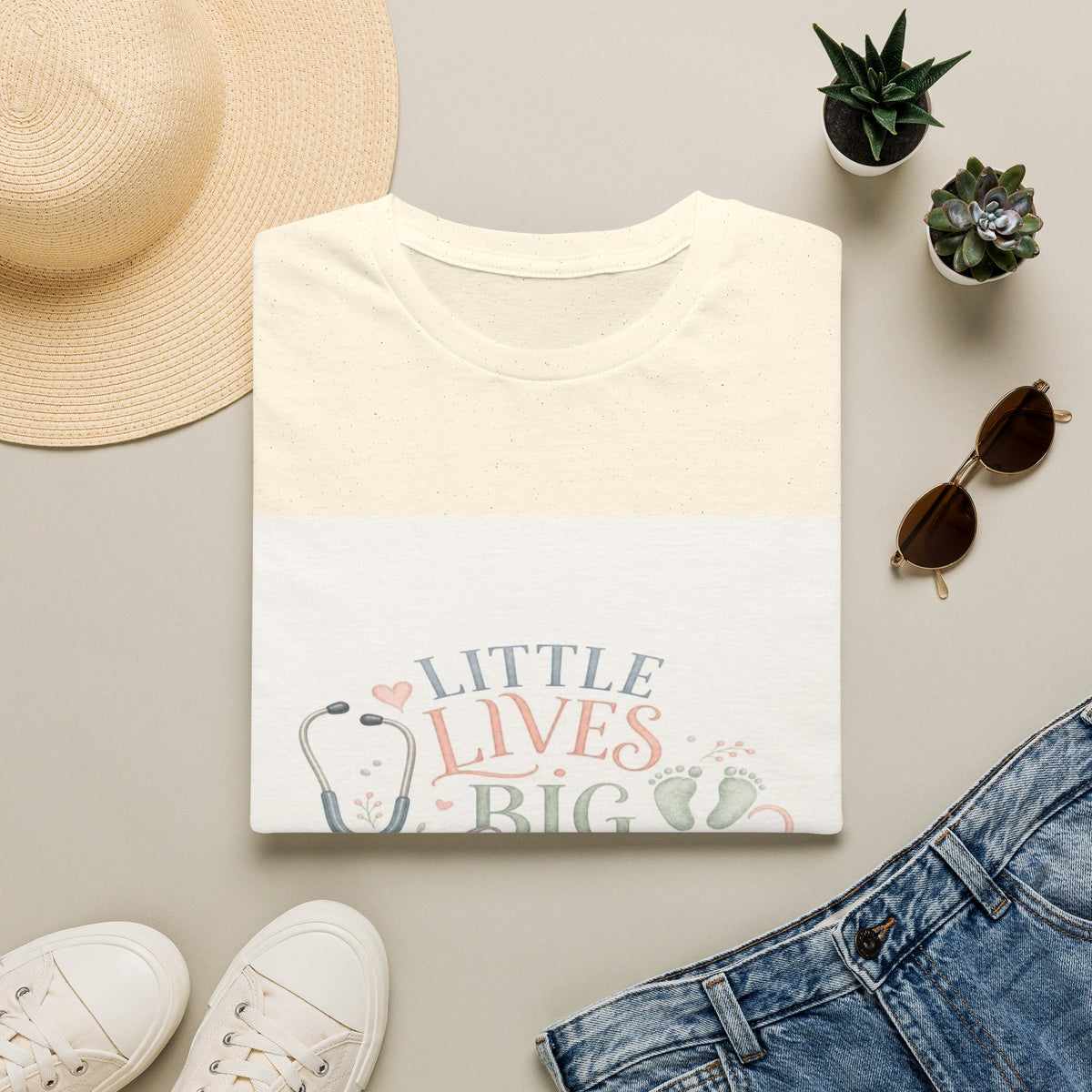 Little Lives Big Love NICU Design With Elegant Typography- Graphic Tees